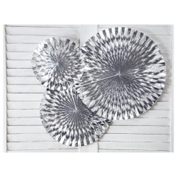 Strieborné rozety - dekorácia, 3 kusy